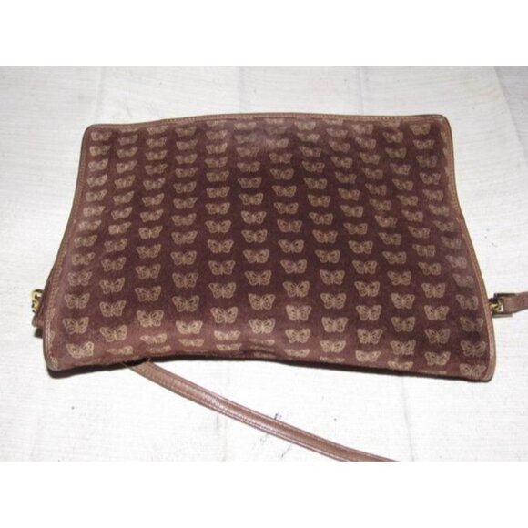 Bottega Veneta Vintage 2-Way Clutch Shoulder Bag Embossed Pink Butterfly Print - Picture 9 of 12